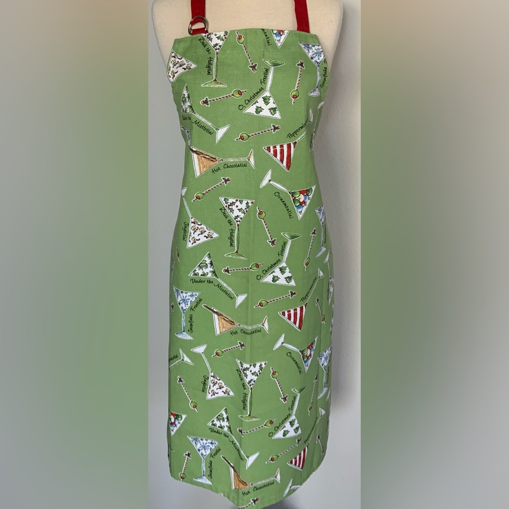 ~ S O L D ~ Holiday “Merry Tini’s” Christmas Apron ~ Adjustable One Size ~ NWOT